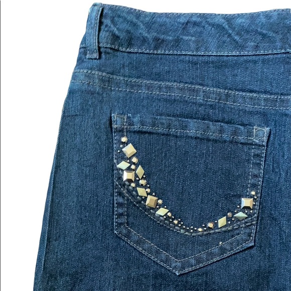 Denim Shirt, Dark Blue Midi Denim Skirt, Code Bleu Denim Skirt, Midi Denim Skirt - Picture 3 of 13